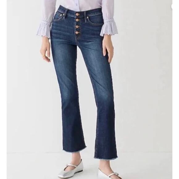 J. Crew Denim - J Crew Demi Bootcut crop raw hem jeans size 30